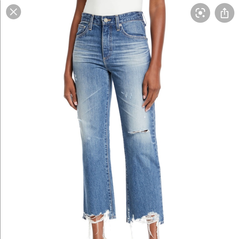AG Rhett high-waisted straight distressed jeans